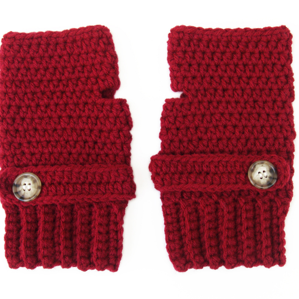Burgundy Fingerless Glovess - MADE TO ORDER - Picture 5 of 7